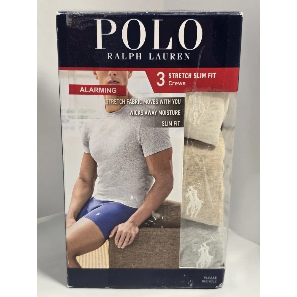 3 Pack Polo Ralph Lauren Classic Fit Crew Neck Shirt , New In Box‎ Small